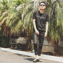 画像をギャラリービューアに読み込む, DOWBL/ ダブル/ Cursive Super Skinny Rigid Black Denim  【全1色】