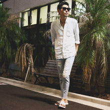 画像をギャラリービューアに読み込む, DOWBL/ ダブル/ Damage Bleach Cut Skinny Denim  【全1色】