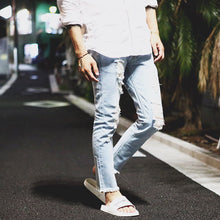 画像をギャラリービューアに読み込む, DOWBL/ ダブル/ Damage Bleach Cut Skinny Denim  【全1色】