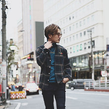 画像をギャラリービューアに読み込む, DOWBL/ ダブル/ Kiss Icon Checked Shirt  【全1色】