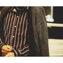 画像をギャラリービューアに読み込む, DOWBL/ ダブル/ Shiny Stripe Gold Point Shirt  【全1色】