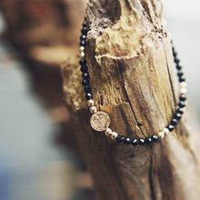 画像をギャラリービューアに読み込む, DOWBL/ ダブル/ Circle Onyx Gold Beads Bracelet  【全1色】