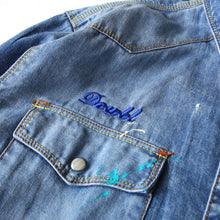 画像をギャラリービューアに読み込む, DOWBL/ ダブル/ Botanical Logo Splash Denim Shirt  【全1色】