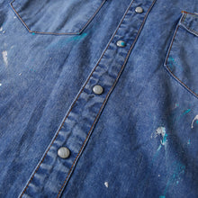 画像をギャラリービューアに読み込む, DOWBL/ ダブル/ Botanical Logo Splash Denim Shirt  【全1色】