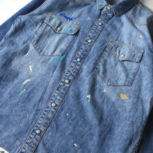 画像をギャラリービューアに読み込む, DOWBL/ ダブル/ Botanical Logo Splash Denim Shirt  【全1色】