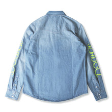 画像をギャラリービューアに読み込む, DOWBL/ ダブル/ Dual Texture Neon Logo Denim Shirt  【全2色】