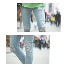 画像をギャラリービューアに読み込む, DOWBL/ ダブル/ Blue Kiss Logo Damage Skinny Denim  【全1色】