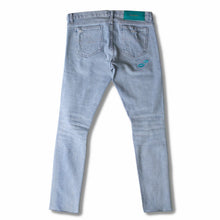 画像をギャラリービューアに読み込む, DOWBL/ ダブル/ Blue Kiss Logo Damage Skinny Denim  【全1色】