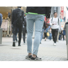 画像をギャラリービューアに読み込む, DOWBL/ ダブル/ Blue Kiss Logo Damage Skinny Denim  【全1色】