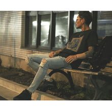 画像をギャラリービューアに読み込む, DOWBL/ ダブル/ Different Neon Color Logo Damage Skinny Denim  【全1色】