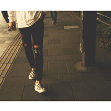 画像をギャラリービューアに読み込む, DOWBL/ ダブル/ Resort Rhombus Damage Skinny Black Pants  【全1色】