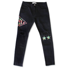画像をギャラリービューアに読み込む, DOWBL/ ダブル/ Resort Rhombus Damage Skinny Black Pants  【全1色】
