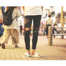 画像をギャラリービューアに読み込む, DOWBL/ ダブル/ Resort Rhombus Damage Skinny Black Pants  【全1色】