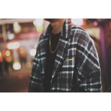 画像をギャラリービューアに読み込む, Subtle Gold Logo Checked Coat