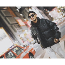 画像をギャラリービューアに読み込む, Continuous Rhombus Sleeve Leather JKT