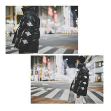 画像をギャラリービューアに読み込む, Continuous Rhombus Sleeve Leather JKT