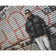 画像をギャラリービューアに読み込む, Continuous Rhombus Sleeve Leather JKT