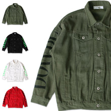 画像をギャラリービューアに読み込む, Individuality Logo Sleeve Denim JKT